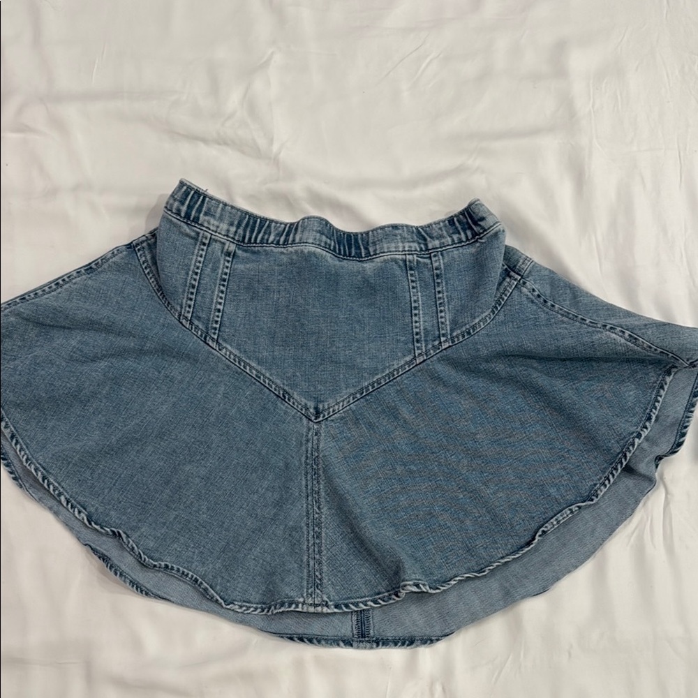 Aerie Light Blue Denim Skirt